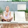 Outsunny Sitzgruppe mit 2er Sofa, Sessel, Tisch, Kissen, für 4 Personen, (wetterfest Lounge-Set, 4-tlg, Gartenmöbel Set aus Polyrattan), für Garten, Balkon, Terrasse, Khaki Bild 5