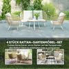 Outsunny Sitzgruppe mit 2er Sofa, Sessel, Tisch, Kissen, für 4 Personen, (wetterfest Lounge-Set, 4-tlg, Gartenmöbel Set aus Polyrattan), für Garten, Balkon, Terrasse, Khaki Bild 3