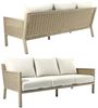 DRW Sofa-Set, Couchtisch und 2 Sessel aus Aluminium und Rattan in Beige und Natur, Sessel 75 x 85 x 75 cm, Sofa: 165 x 85 x 75 cm, Tisch: 90 x 60 x 44 cm Bild 5