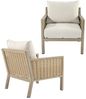 DRW Sofa-Set, Couchtisch und 2 Sessel aus Aluminium und Rattan in Beige und Natur, Sessel 75 x 85 x 75 cm, Sofa: 165 x 85 x 75 cm, Tisch: 90 x 60 x 44 cm Bild 4