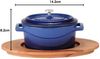 Pentole Agnelli Slowcook Kasserolle oval mit 2 Griffen, aus Gusseisen 0. 4 litri blau Bild 2