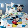 BERONAGE Kinderbettwäsche Mickey Mouse Jump Bettwäsche Linon / Renforcé, 100% Baumwolle, 2 teilig, 135x200 + 80x80 cm Bild 2