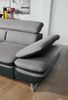 Mivano Ecksofa Prestige / Schlafsofa in L-Form mit Ottomane und Bettfunktion / Kopfstützen und Armlehne verstellbar / 265 x 74 x 223 / Zweifarbiger Strukturstoff, grau/anthrazit Bild 5