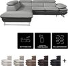 Mivano Ecksofa Prestige / Schlafsofa in L-Form mit Ottomane und Bettfunktion / Kopfstützen und Armlehne verstellbar / 265 x 74 x 223 / Zweifarbiger Strukturstoff, grau/anthrazit Bild 3