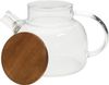 HOME DECO FACTORY, KA0095, 90Cl Glass teapot with Acacia lid, elegant Design for Tea, Coffee and infusions, ideal for aperitifs and Convivial Moments, Brown, Transparent Bild 3