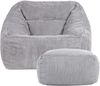 Icon 'Morgan' Sitzsack mit Hocker, Flauschig, Cord, Grau, 100 x 88 x 80 cm Bild 4