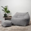 Icon 'Morgan' Sitzsack mit Hocker, Flauschig, Cord, Grau, 100 x 88 x 80 cm Bild 3