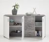 FMD Möbel - ALBI 3 - Kommode mit 3 Türen u. 4 SK - melaminharzbeschichtete Spanplatte - Beton LA/weiß - 160,1 x 83 x 35cm Bild 3