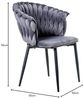 DRW Set mit 2 Stühlen aus Samt und Metall in Grau und Schwarz, 61 x 68 x 82 cm Bild 2