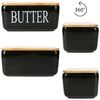MamboCat Butterdose Reni schwarze Butterdose mit Bambusdeckel Keramik für 250g Butter, Keramik Bild 4