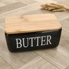 MamboCat Butterdose Reni schwarze Butterdose mit Bambusdeckel Keramik für 250g Butter, Keramik Bild 5