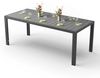JUMMICO wetterfester Gartentisch aus Aluminium mit Holzoptik, Grau, 189 x 80 x 75 cm Bild 1