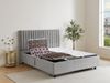 Vente-unique - Dekoratives Bett mit elektrischer Relaxfunktion mit Tellern + 3-Zonen-Matratze aus 100 % Latex - 2 x 70 x 190 cm - Stoff - Grau - TIARI von YSMÉE Bild 2