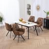 MEUBLE COSY Esszimmerstühle Drehbar 4er Set Küchenstuhl Polsterstuhl Drehstuhl mit Armlehne Sessel aus Wildleder Metallbeine, Sitzbreite 49 cm, für Esszimmer Wohnzimmer, Arbeitszimmer, Braun Bild 2