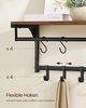 Vasagle Wandgarderobe 2er Set, Garderobe mit Ablage, Kleiderhaken, Kleiderstange Wand, Wandregal, je 8 abnehmbare Haken, für Flur, Waschküche, Industrie-Design, vintagebraun-schwarz RCL123B01 vn Songmics Bild 3