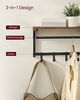 Vasagle Wandgarderobe 2er Set, Garderobe mit Ablage, Kleiderhaken, Kleiderstange Wand, Wandregal, je 8 abnehmbare Haken, für Flur, Waschküche, Industrie-Design, vintagebraun-schwarz RCL123B01 vn Songmics Bild 4