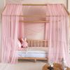 Baby Fancyroom Betthimmel Betthimmel Tüll Hausbett Kinderbett 2 Stück 340cm 380cm Montessori (3-tlg. Set mit 2 Stück Betthimmel und einer 20er Pomponkette, Baldachin, Kinder Betthimmel Baldachin Himmel Deko Set), Betthimmel für Hausbett Montessori Bild 3