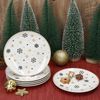 MamboCat Frühstücksteller 6x Stars schwarz & gold Kuchenteller Steingut 6 Pers. Dessertteller, Weihnachtsgeschirr, Weihnachten, Weihnachtsset, Geschirr Bild 3