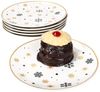 MamboCat Frühstücksteller 6x Stars schwarz & gold Kuchenteller Steingut 6 Pers. Dessertteller, Weihnachtsgeschirr, Weihnachten, Weihnachtsset, Geschirr Bild 2
