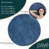 Teppich Rund Hochflor Shaggy - 120x120cm - Blau Einfarbig Uni Flauschig Modern Boho Wohnzimmer Schlafzimmer Deko Teppiche Weich Schlafzimmer Bild 2