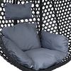 Luxus Hängesessel Style XXL Korb Gestell Schwarz mit Relaxkissen Grau Bild 3