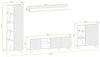 Lomadox Wohnwand LATERZA-164, (4-St, Vitrine Wandboard Lowboard Highboard), Schrankwand, Kastanie / Hickory Jackson, inkl. Beleuchtung Bild 2
