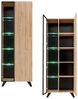 Lomadox Wohnwand LATERZA-164, (4-St, Vitrine Wandboard Lowboard Highboard), Schrankwand, Kastanie / Hickory Jackson, inkl. Beleuchtung Bild 4