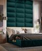 Muralo Samt Wandkissen Stoff Polsterpaneel Schlafzimmer Wohnzimmer Bett Wandpolster Bettkopfteil Lendekissen Modern Luxus Gepolstert Polster Paneel (Türkis, 80x20 cm) Bild 2