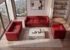 3-2-1 Sofagarnitur Couchgarnitur Loungesofa Lille ~ Leder, rot Bild 5