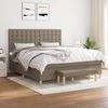 vidaXL Boxspringbett mit Matratze Taupe 160x200 cm Stoff 3137489 Bild 2