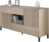 Dmora - Waco-Sideboard, Wohnzimmer-Buffet, TV-Schrank, Sideboard mit Füßen für Wohnzimmer, moderner Kleiderschrank mit 2 Türen, 151 x 41 x 80 cm, Eiche Bild 3