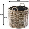 Kobolo Pflanzkübel Pflanzkorb rund aus grauem Rattan mit Folie (1 Stück) Bild 3
