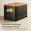 Praknu Vorratsdose Kartoffel Aufbewahrungsbox 3er Set - Mit Belüftung für längere Frische, Eisen, FSC® Bambus, (Aufbewahrungsbox-Set, 7-tlg, 3 Boxen inkl. Zubehör), Stapelbar, Nachhaltig, Mit FSC® Bambusdeckel, Mit Etiketten & Stift Bild 3