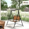 Outsunny Hollywoodschaukel mit verstellbarem Sonnendach, 2-Sitzer, Schaukelfunktion, 2-Sitzer Gartenschaukel, 1 tlg, wetterfest Schaukelbank, für Garten, Terrasse, 142 x 112 x 162cm, Schwarz Bild 2