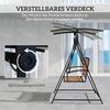 Outsunny Hollywoodschaukel mit verstellbarem Sonnendach, 2-Sitzer, Schaukelfunktion, 2-Sitzer Gartenschaukel, 1 tlg, wetterfest Schaukelbank, für Garten, Terrasse, 142 x 112 x 162cm, Schwarz Bild 3