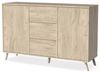 Muebles Pitarch | Sideboard für Wohn- und Esszimmer, Buffet, Beistellschrank, 2 Türen und 3 Schubladen, Eiche , 89 x 140 x 40 cm, Speisekammer, Küche, Druckverschluss oder Push-Pull, Modern, Nordisch Bild 4
