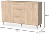 Muebles Pitarch | Sideboard für Wohn- und Esszimmer, Buffet, Beistellschrank, 2 Türen und 3 Schubladen, Eiche , 89 x 140 x 40 cm, Speisekammer, Küche, Druckverschluss oder Push-Pull, Modern, Nordisch Bild 2