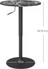 HOMCOM Bartisch Runder Esstisch für 2 Personen (Runder Bartisch, 1-St, Küchentisch mit Marmoroptik), Schwarz, Ø60 x 68-93,5cm Bild 3