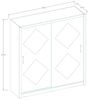 Schiebetürenschrank Bora Kleiderschrank 205 x 62 x 215 cm wellington Eiche mit Spiegel Bild 3