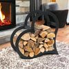 DanDiBo Kaminholzregal Innen Metall Schwarz Stehend Herz 52 cm Kaminholzständer 96469 Kaminholzhalter Brennholzregal Feuerholzregal Bild 5