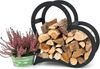 DanDiBo Kaminholzregal Innen Metall Schwarz Stehend Herz 52 cm Kaminholzständer 96469 Kaminholzhalter Brennholzregal Feuerholzregal Bild 3
