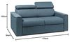 Schlafsofa 2-Sitzer Stoff VIZIR - Blau - Liegefläche: 120 cm - Matratzenhöhe: 16 cm mit Memory Schaum Bild 3