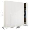 Kleiderschrank Drehtürenschrank Glamour | 5-türig | weiß Hochglanz / alpinweiß | 226x210 Bild 3