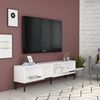 Hanah Home Modern White TV Stand, 150 cm | 100% Melamine Coated Particle Board, 18 mm Thick | Wall-Mountable, Elegant Design for Living Room & Entertainment Spaces Bild 4