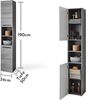 SILVER Badezimmer Hochschrank in Rauchsilber FSC-zertifiziert - Badezimmerschrank Bad Schrank mit viel Stauraum - 34 x 190 x 30 cm (B/H/T) Bild 3
