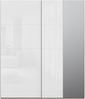 Forte FITTIO Kleiderschrank 200, moderner Schwebetürenschrank, 2-türig, Kleiderstange, Einlegeböden, Spiegel, Schlafzimmer, Holzwerkstoff, Weiß Hochglanz, 200,1 cm breit x 235 cm hoch x 61,2 cm tief Bild 3
