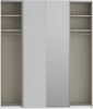 Forte FITTIO Kleiderschrank 200, moderner Schwebetürenschrank, 2-türig, Kleiderstange, Einlegeböden, Spiegel, Schlafzimmer, Holzwerkstoff, Weiß Hochglanz, 200,1 cm breit x 235 cm hoch x 61,2 cm tief Bild 5