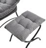 FurnitureR Lazy Chair with Ottoman, Modern Lounge Accent Chair with Armrests and a Side Pocket, Leisure Upholstered Sofa Chair Reading Chair with Footrest for Small Space, Corner Chair-Grey Bild 5
