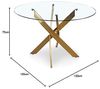 Menzzo Runde und ovale Tische, Metall, Gold, L120 x T120 x H75 cm 8mm Dickes Glas Bild 3