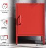 Jan Nowak Nachttisch Industrial - MIA | Nachtschrank Glitzernd mit Tür für Schlafzimmer, Kinderzimmer | Stahlschrank Abschliessbar, Nachtkasten Klein | Loft Stil | 42,4 x 59,5 x 40 cm | Rot Bild 5